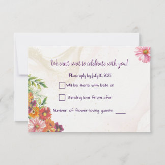 Cartões de Resposta para Casamento Romântico de Fl