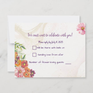 Cartões de Resposta para Casamento Romântico de Fl