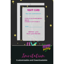 Cartões de Resposta para Festa Teen Glow – Neon Ni