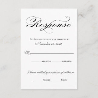 Cartões de resposta românticos - Preto e Branco