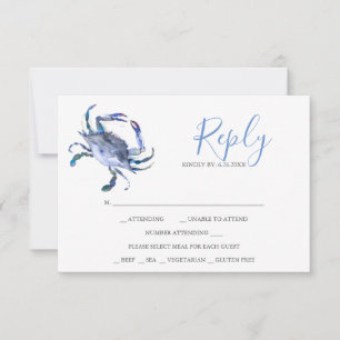 Cartões de Resposta RSVP Azul Claro Aquarela de Ca