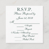 Cartões de Resposta RSVP Baylor Verde e Branco