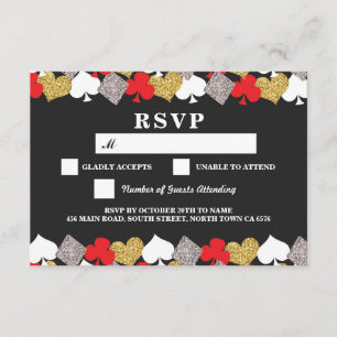 Cartões de Resposta RSVP Casamento Las Vegas Cassi