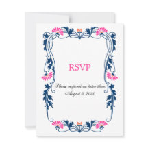 Cartões de Resposta / RSVP com Florais e Espirais 