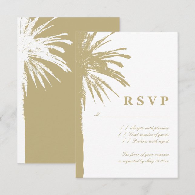 Cartões de resposta RSVP de casamento de praia exc (Frente/Verso)
