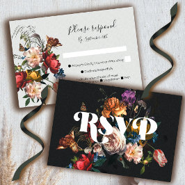 Cartões de resposta RSVP de casamento floral Rembr
