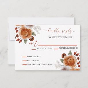 Cartões de Resposta RSVP de Convite de Casamento