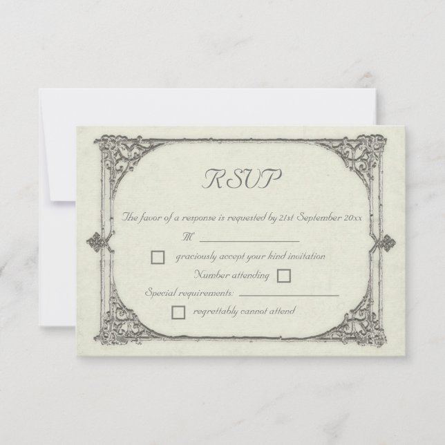 Cartões de Resposta RSVP de Estilo de Imagem / Est (Frente)