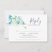 Cartões de Resposta RSVP de Flor de Orquídea em Aq