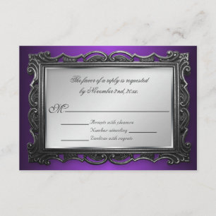 Cartões de resposta RSVP Roxo do Quadro Gótico