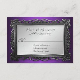 Cartões de resposta RSVP Roxo do Quadro Gótico