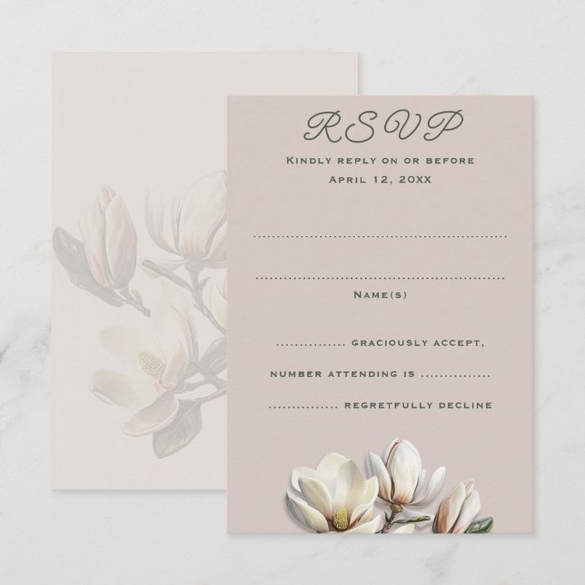 Cartões de Resposta Vertical para Casamento da Mag (Frente/Verso)