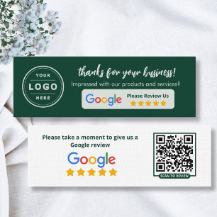 Cartões de Revisão de Negócios Google Esmeralda Ve