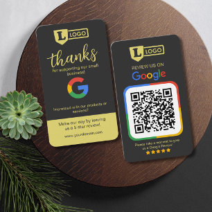 Cartões de Revisão do Google com Código QR Carvão