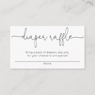 cartões de rifa de fralda de Chá de fraldas, neutr