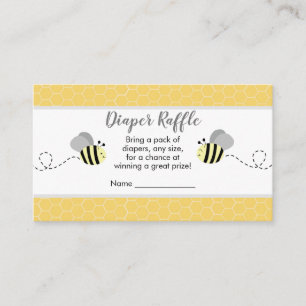 Cartões de Rifa de Fraldas de Abelha Bumble Amarel