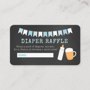 Cartões de Rifa de Fraldas e Cerveja Baby-Q Blue B