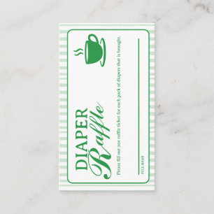 Cartões de Rifa de Fraldas - Loja de Café Vintage