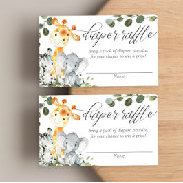 Cartões de rifa de fraldas neutras em relação ao g