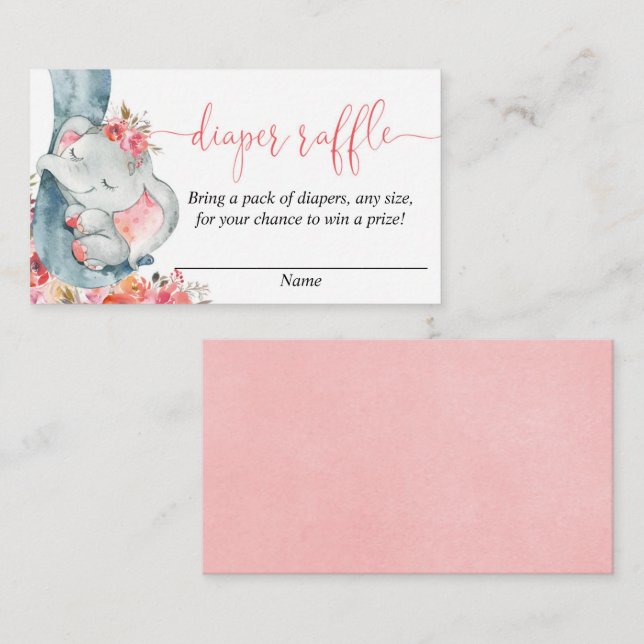 Cartões de rifa de fraldas para chá de bebê de men (Frente/Verso)