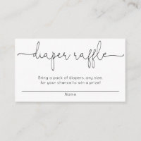 Cartões de rifa de fraldas para chá de bebê, neutr
