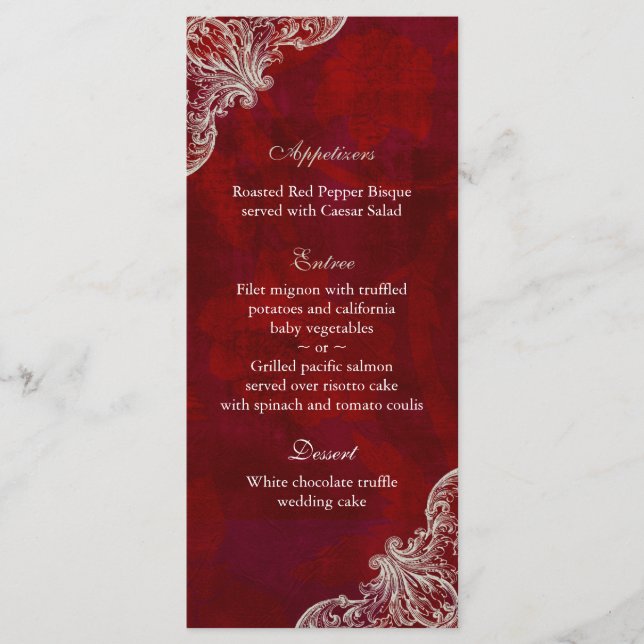 Cartões de Rosa vermelha de Casamento V2 (Frente)