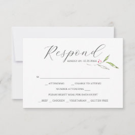 Cartões de RSVP Botânicos com Escolha de Refeição 