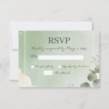 Cartões de RSVP Botânicos Sage Whisper