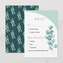 Cartões de RSVP Casamento Folhas de Eucalipto Verd