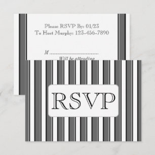 Cartões de RSVP com Listras Cinzas Personalizados