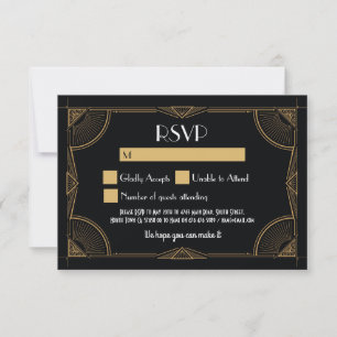 Cartões de RSVP Convites de Casamento Vintage Gats