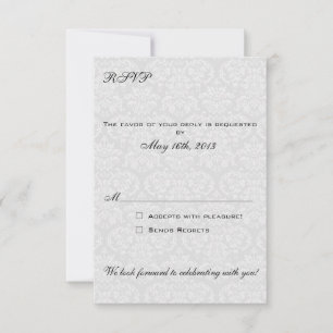 Cartões de RSVP Damask combinam com o convite de L