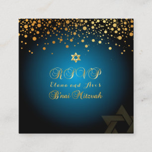 Cartões de RSVP de Bar Mitzvah OURO DESLUMBRANTE d