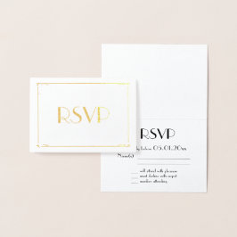Cartões de RSVP de casamento Art Deco em Folha de