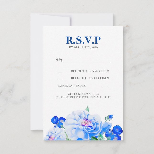 Cartões de RSVP de casamento com buquê de flores n (Frente)