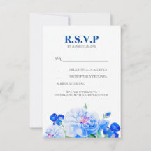 Cartões de RSVP de casamento com buquê de flores n