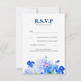 Cartões de RSVP de casamento com buquê de flores n