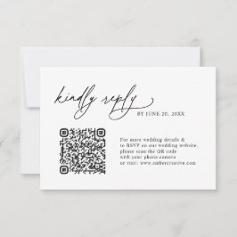 Cartões de RSVP de casamento com código QR minimal