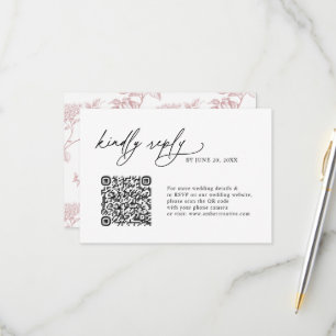 Cartões de RSVP de casamento com código QR simples