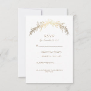 Cartões de RSVP de Casamento com Coroa de Louro Do