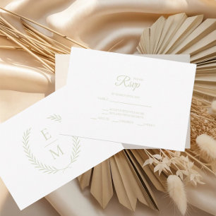 Cartões de RSVP de casamento com monograma de Lour