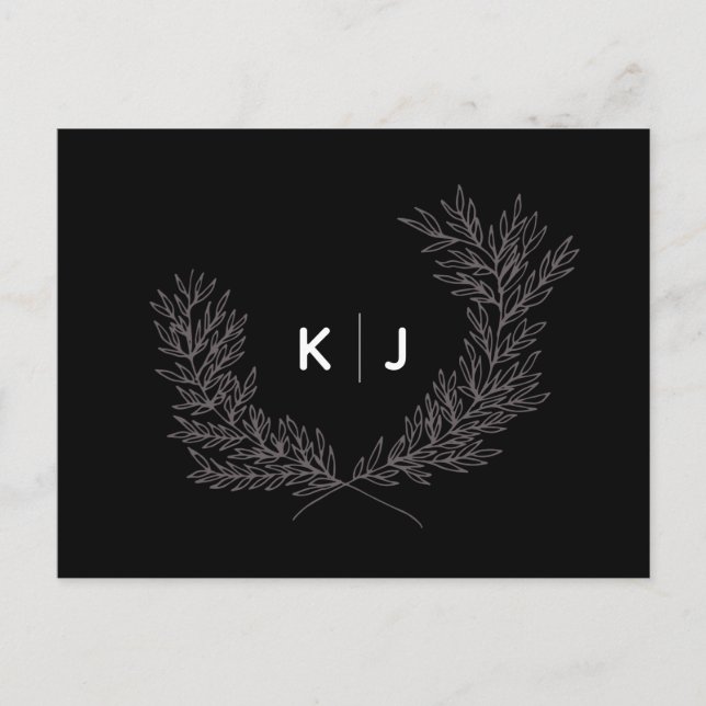 Cartões de RSVP de Casamento com Monograma Distint (Frente)