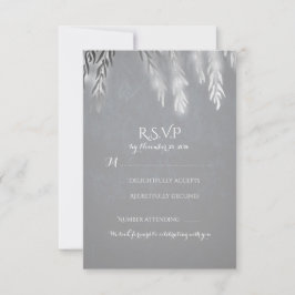 Cartões de RSVP de casamento com ramos de árvore d