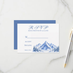 Cartões de RSVP de Casamento das Montanhas Nevadas