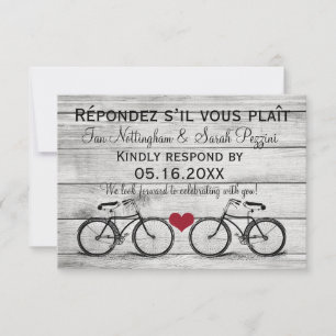 Cartões de RSVP de Casamento de Bicicleta Vintage