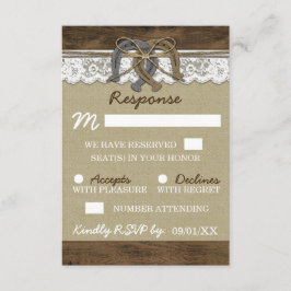 Cartões de RSVP de Casamento de Ferradura Country 