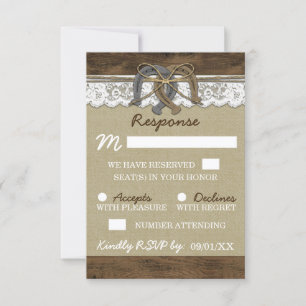 Cartões de RSVP de Casamento de Ferradura Country 