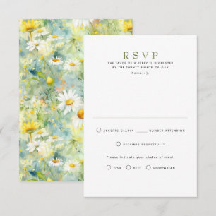 Cartões de RSVP de Casamento de Flores Silvestres 