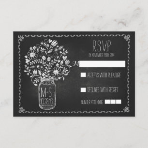 cartões de RSVP de casamento do quadro de jarro fl