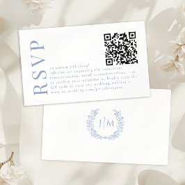 Cartões de RSVP de casamento floral boêmio azul co